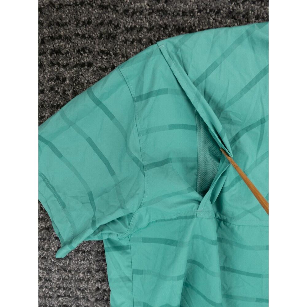 Columbia Shirt Mens XL Green Striped Short Sleeve Vented Omni Shade Outdoors - Picture 11 of 12